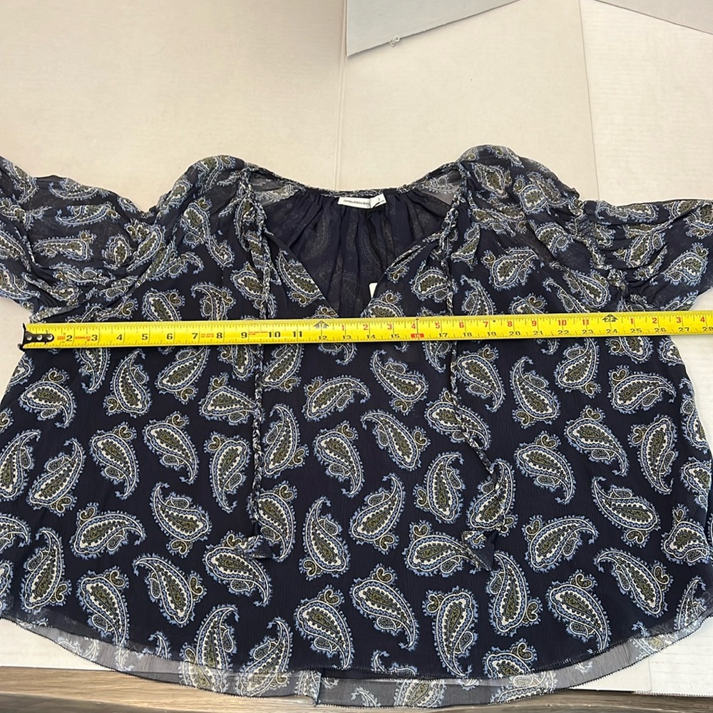 UNSUBSCRIBED SILK PAISLEY OVERSIZED BOHO BLOUSE SIZE 2 - Picture 13 of 16